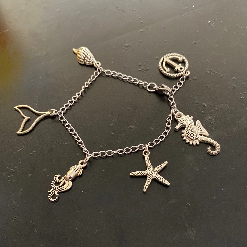 Hand Crafted Charm Bracelet with Nautical Theme Kid Size